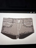 Worn Grey Denim Shorts